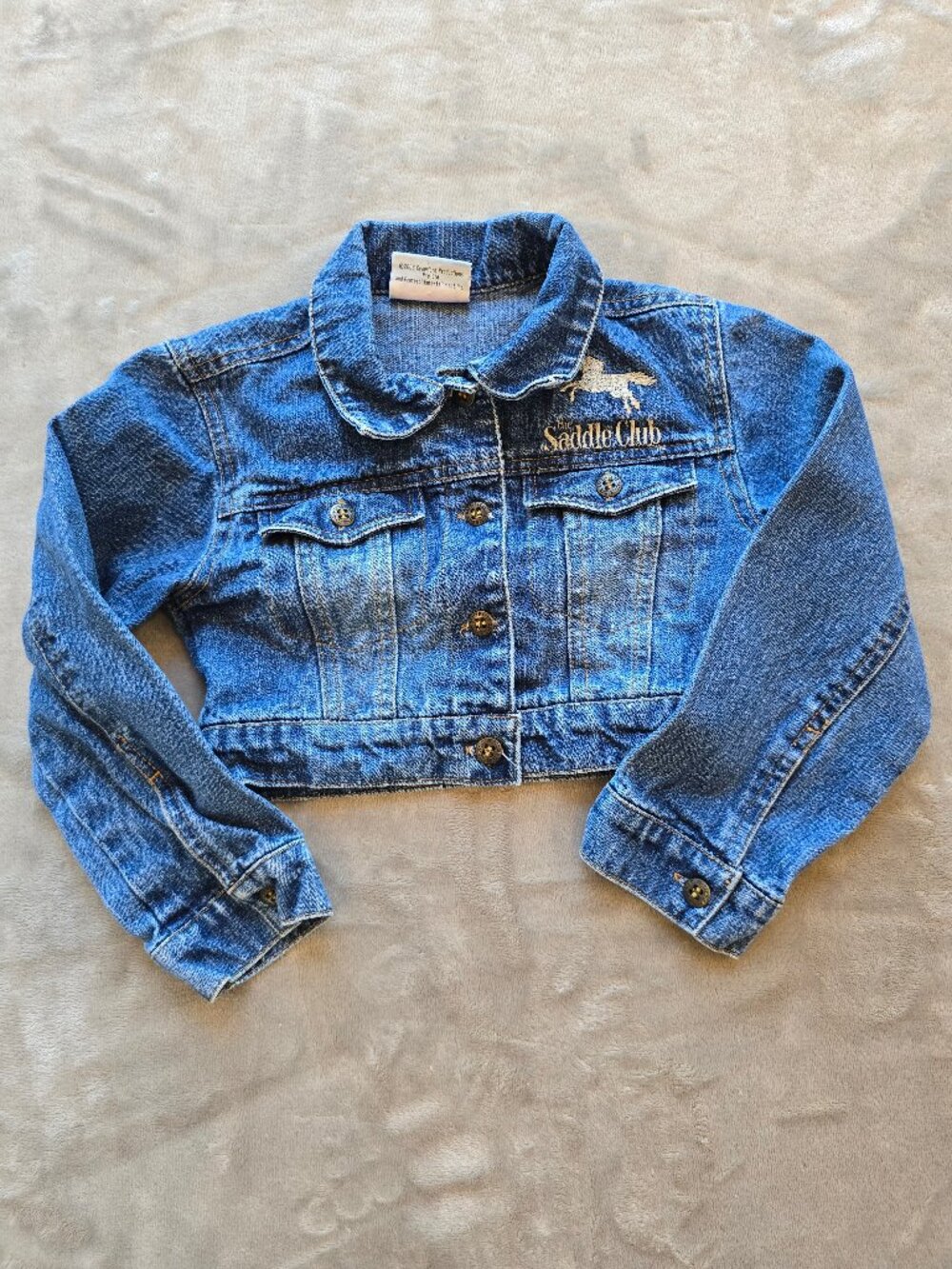 Vintage 2006 The Saddle Club Cropped Denim Jacket Australia Girls Size 6